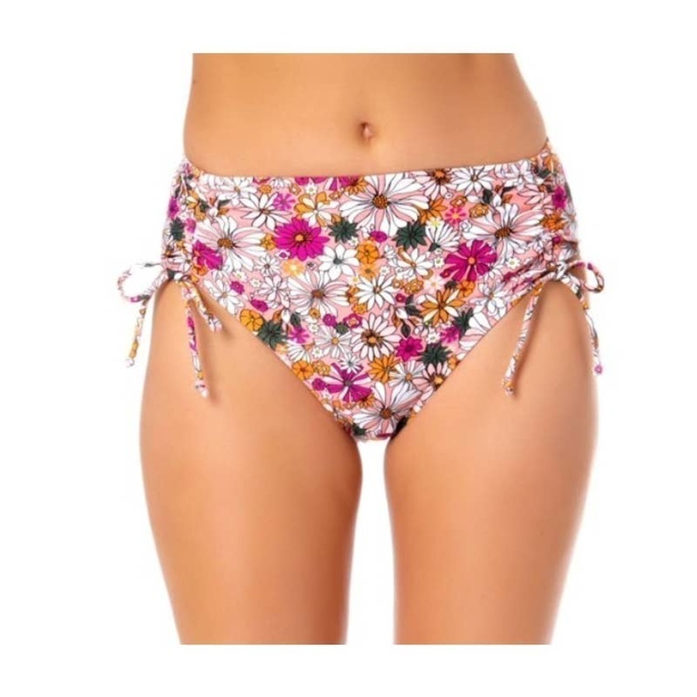 California Waves Floral Hipster Swimsuit Bottom Small